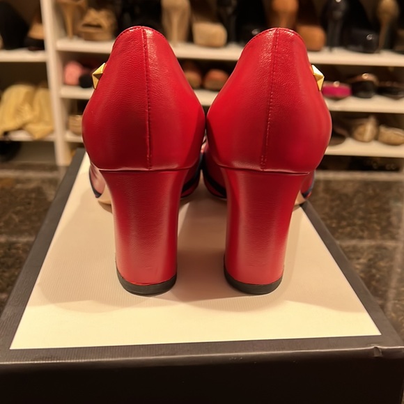 BRAND NEW GUCCI Sylvie Web Accent Leather Pumps size 39 - Picture 3 of 10